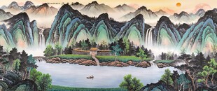 水墨山水風景圖