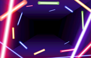 霓虹炫彩隧道空間效果
