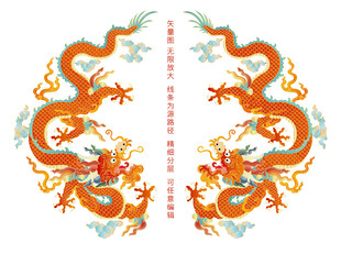 祥瑞雙龍?jiān)棋\中國(guó)龍浮雕龍彩龍