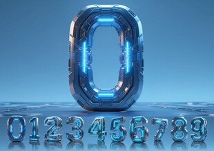 藍(lán)色立體數(shù)字每個(gè)數(shù)字都可放大