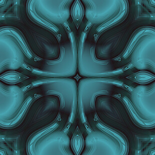 藍(lán)綠色抽象對稱花紋圖案