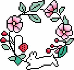 兔子花環(huán)像素藝術(shù)圖案