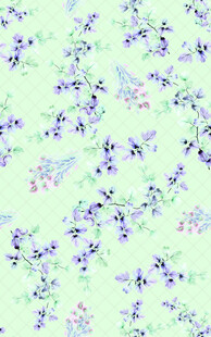 淡綠底紫色花卉圖案背景