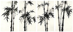 水墨風竹子畫作