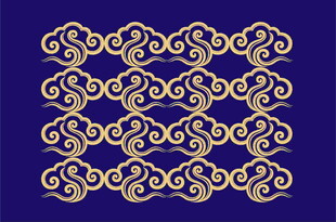 中式金色云紋圖案設(shè)計
