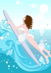 矢量冲浪美女