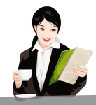 喝咖啡看书女士