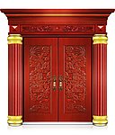 仿铜门双龙戏珠