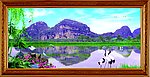 自然风景 山水风景 挂画 仙鹤图