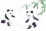 熊猫玩铁环