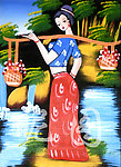 高清云南少女油画40X55 08