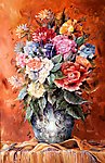 鲜花油画