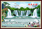 山水画 流水生财