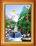山水画 风景画 山青水秀