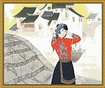 十字绣源文件 江南女子 图纸图片