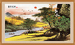 风景画 渔歌唱晚