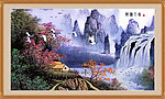风景画 观瀑人家