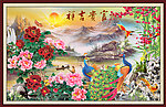 孔雀牡丹富贵图