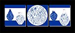 青花瓷瓶 花纹 无框画