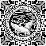 窗花仙鹤献瑞
