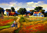 油画风景 乡村油画