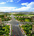 道路绿化景观效果图