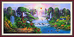 油画风景 漂亮的山水油画