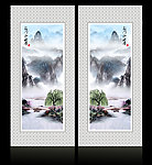 移门山水画 国画山水