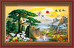 油画 迎客松