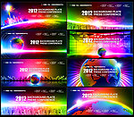 紫色 黄色 绿色 蓝色 红色 彩虹 时尚 科技展板图片