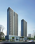 高层商业住宅楼透视效果图