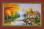 油画 山村油画