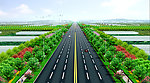 道路绿化景观鸟瞰效果图PSD分层素材