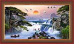 山水风景 聚宝盆山水画