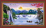山水风景 聚宝盆山水画
