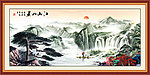 国画 迎客松 江山如画