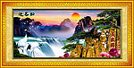 山水 风景 山水画 迎客松