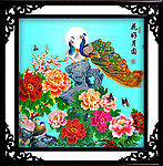 孔雀 牡丹