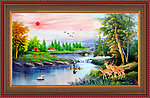 油画 漂亮的风景油画