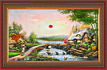 油画 漂亮的风景油画