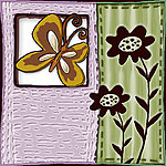 精品蝴蝶花卉无框画