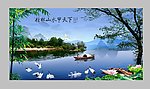 桂林山水渔歌山水画