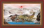 油画 漂亮的山水油画