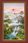 油画 聚宝盆山水油画