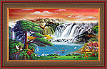 油画 聚宝盆山水油画