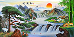 油画 迎客松