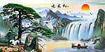 油画 迎客松