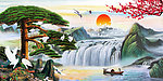 油画 迎客松