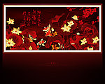红色荷花 爱莲说 九鱼图