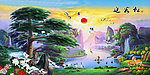 油画 迎客松